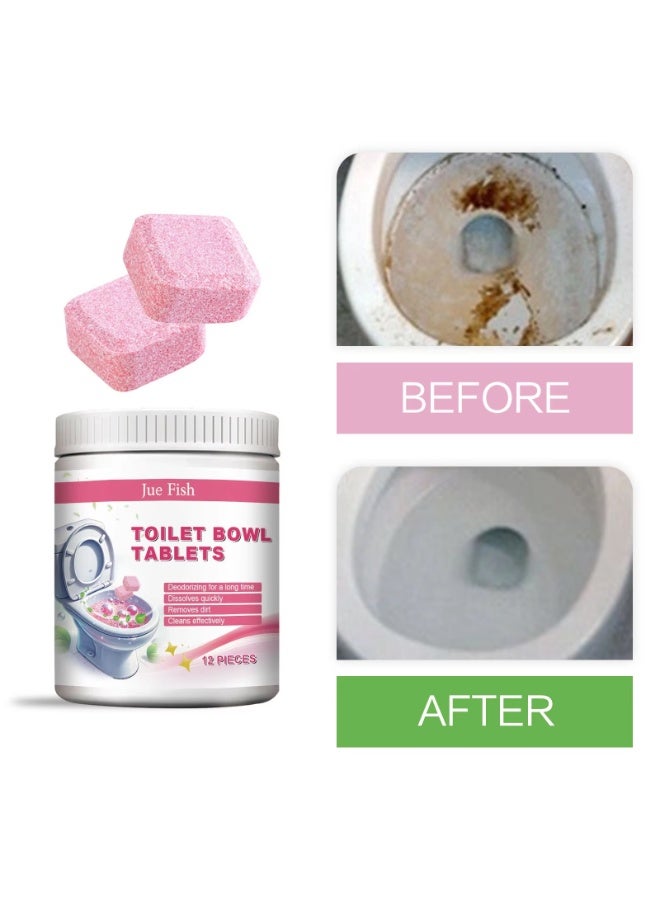 JUE-FISH Jue Fish Toilet Bowl Cleaning Tablets 12 Pack, Advanced Cleaning and Deodorizing Solution, Quickly Dissolves to Remove Dirt, Stains, and Odors, Ideal for Hygienic and Fresh Toilets - Image 2